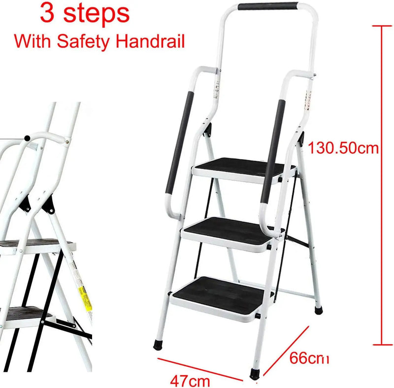 DayPlus Safety Folding Step Stool 2-4 Step Ladder Portable Foldable Stepladder Anti Slip Feet  for Indoor Outdoor Home Office