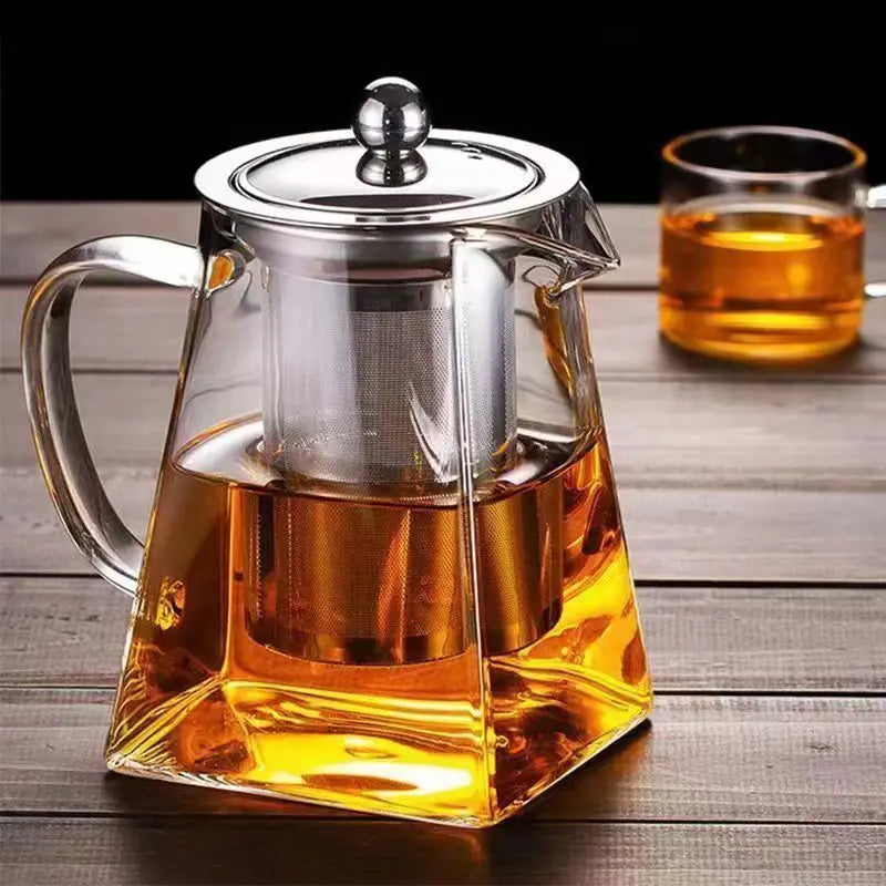 Teapot Glass Household Teapot Stainless Steel Filter Tea Divider Tool Kungfu Tea Set Tianyuan Place Teapot High Borosilicate