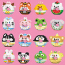 Cartoon Building Block Donut Series Cute Animal Micro-Particle Children's Educational Assembly Toys Children's Day Gift