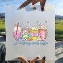 15cm New Easter Egg Rabbit Iron On Heat Transfer Stickers For Clothes DTF Pinted Vinyl Thermal Appliques Washable T-Shirt Decal