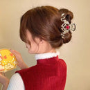 2024 Year Of The Dragon Shark Claw Clip Rhinestones Dragon Hair Claw Metal Hairpin Women Crab Clip Barrette Hair Accessories