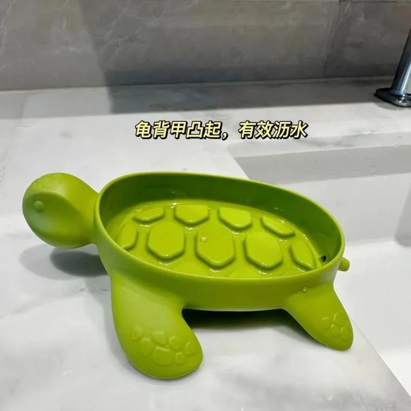 Turtle Soap Box Drain Soap Holder Box Bathroom Shower Soap Holder Sponge Storage Plate Tray Bathroom Supplies Bathroom Gadge