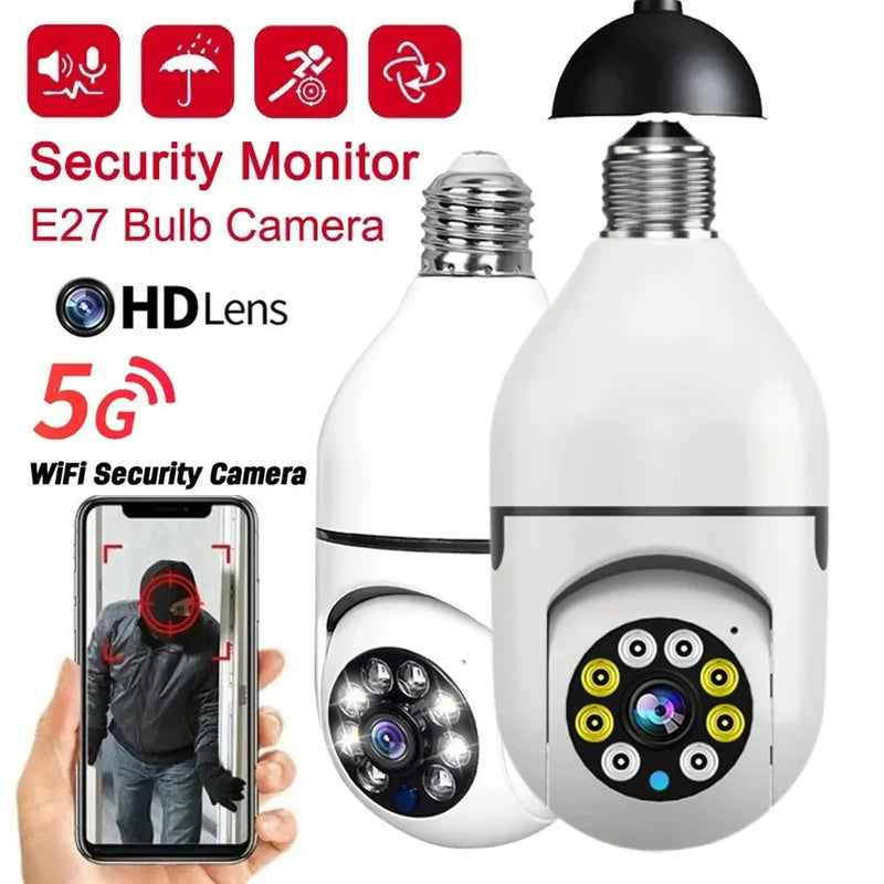 E27 Bulb Surveillance Camera Night Vision Full Color Automatic Human Tracking Video Indoor Security Monitor