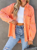 Neue 2025 Herbst Frühling Damen Unifarbenes Hemd Bluse Retro Denim Locker Koreanisch Weibliche Knöpfe Oberteile Vintage Lässige Langarmblusen