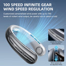 3000mA Portable Mini Hanging Neck Fan Bladeless Neckband Fan Digital Display Power Air Cooler USB Rechargeable Electric Fans