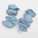 New Bohemia Handmade Four Denim Liner Flower Drop Earrings for Women Statement Earring