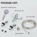 DayPlus Shower Mixer Taps for Bathroom Bath Luxury Chrome Solid Brass Sink Filler Shower Mixer Taps with HandHeld Shower Handset
