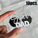 10Pcs Acrylic Dad Birthday Cakes Topper for Father's Day Party DIY Baking Cupcake Decor Tools Happy Birthday Decoration Supplies