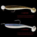 Double color T-tail sub soft bait soft insect 7cm T-shaped bait fishing lures jigging lures
