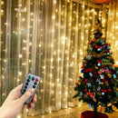 LED Curtain Icicle String Lights Christmas Fairy Lights Decoration 6m Remote Control USB Wedding Garland for Bedroom Party Home