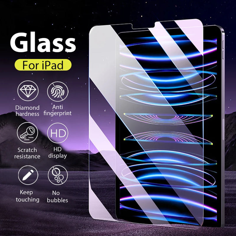 Tempered Glass For iPad Pro 12.9 11 13 2024 10th 9th Generation Screen Protector For ipad Air 3 4 5 Mini 6 7th 8th Gen 10.2 Film