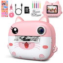 Kids Instant Print Camera 2.4 Inch 1080P Digital Camera Portable Cartoon Video Camera With 32GB Card & 5 Color Pens
