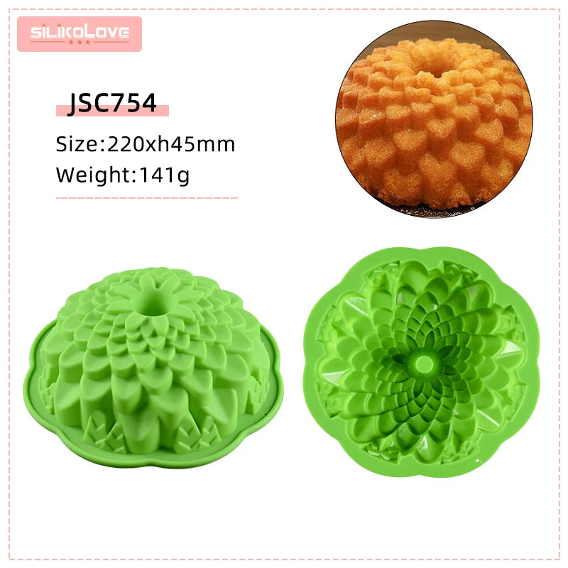 SILIKOLOVE 3D Flowers Baking Mold Silicone Baking Pan Food Grade Silicone Cake Molds Bakeware Kitchen Accessories