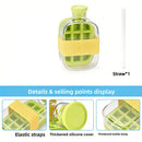 2 in 1 Ice Cube Tray Water Bottle Portable Ice Maker Mold Press Water Fill Ice Bucket Box for Summer Drinks