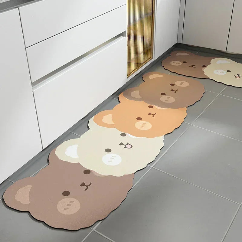 Cartoon Kitchen Long Rugs Irregular Floor Mat Carpets for Living Room Absorbent Entrance Doormat Kitchen Carpet Home Decor 주방매트