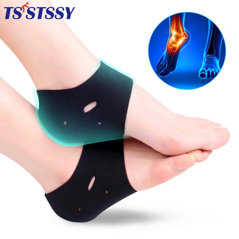 1Pair Foot Heel Pain Relief Sleeve Plantar Fasciitis Therapy Wrap Ankle Brace Arch Support Sock Heel Protect Orthotic Insole