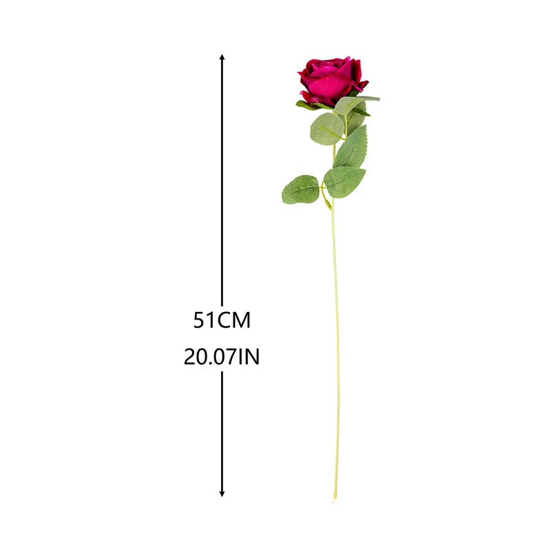 5Pcs Silk Rose Artificial Flowers Long Branch Bouquet for Wedding Home Decoration Fake Plants DIY Wreath Supplies Accessories