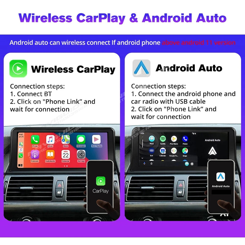 NAVIGUIDE 10.25 / 12.3 / 14.9 Inch Android Carplay Auto Car Radio For BMW X5 E70 X6 E71 LHD 2008-2013 CCC CIC Multimedia Player