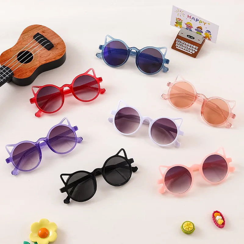 New Children's Fashion Sunglasses Girl Cute Little Cat Shaped Sun Glasses Cute Boy Outdoor Sunshade Eyewear UV400 Oculos De Sol