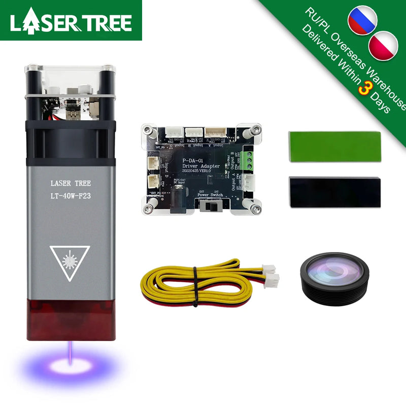 LASER TREE 20W 10W 5W Optical Power Laser Head 450nm Blue Light TTL Laser Module For CNC Engraver Wood Cutting DIY Tools