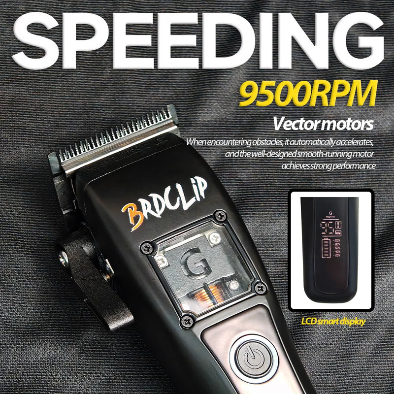 Professional BRDCLIP G28 Vector Motor 9500RPM 3 Colors Gradient Electric Cordless Men's DLC BLADE Hair Clipper Hair Trimmer Men