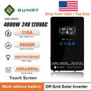 SUMRY 4KW 6KW 120V Off Grid Solar Inverter 24V 140A 5600W MPPT Charger Pure Sine Wave Home Inverter 6.25 Inch LCD Display