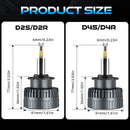 360 D2S D4S LED Headlights HID Canbus D2S D4S 1:1 Size D Series Turbo LED Auto Lamp 30pc CSP Chip Plug&Play Motorcycle Light