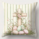Happy Easter decoration pillow cover rabbit and egg cross print soft and comfortable home room decoration sofa cushion cover