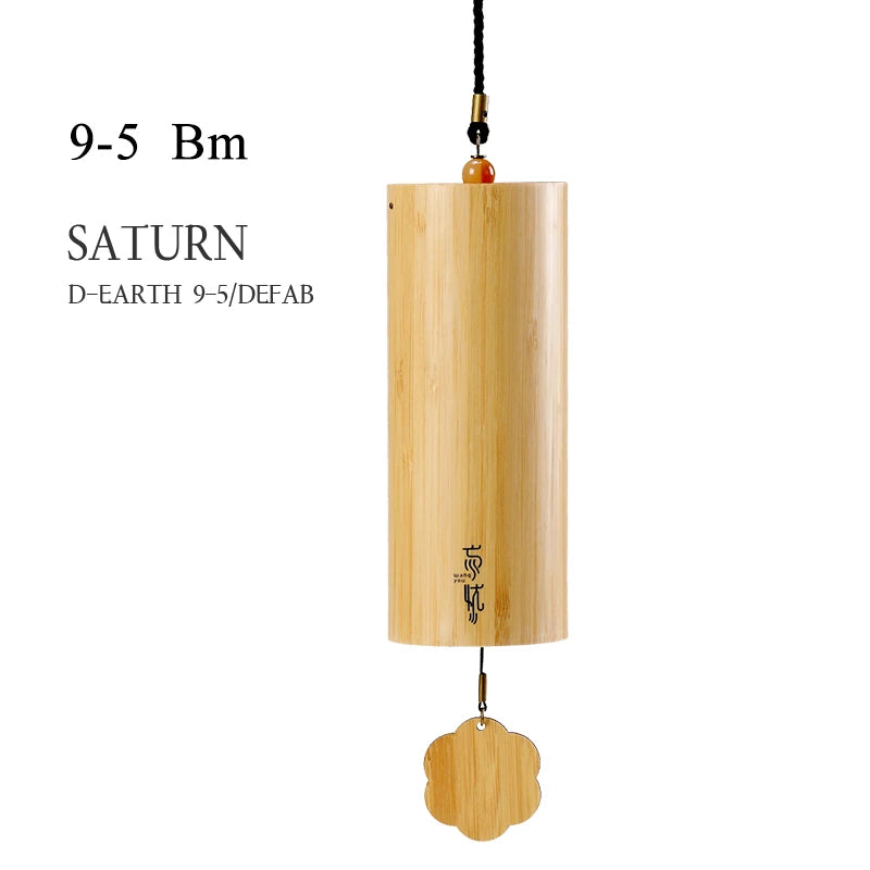 Hluru 9 Notes Windbell Bamboo Material Chimes Outdoor Garden Zen Meditation Tools Christmas Present Home Decoration Percussion