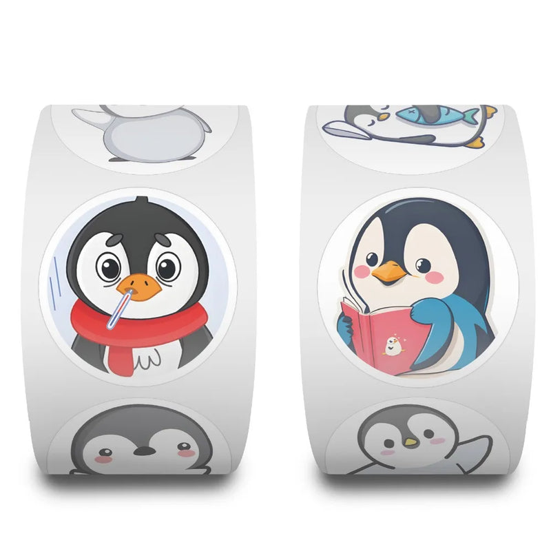 500PCS Cartoon Penguin Stickers for Kid Funny DIY Decal Toy Gift DIY Laptop Fridge Suitcase Skateboard Cute Animal Label Sticker