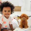 Highland Cow Stuffed Animal Plush Toys, Realistic Soft Cuddly Farm Toy, 10inch Soft Cow Plush Toy Christmas Gift for Kids