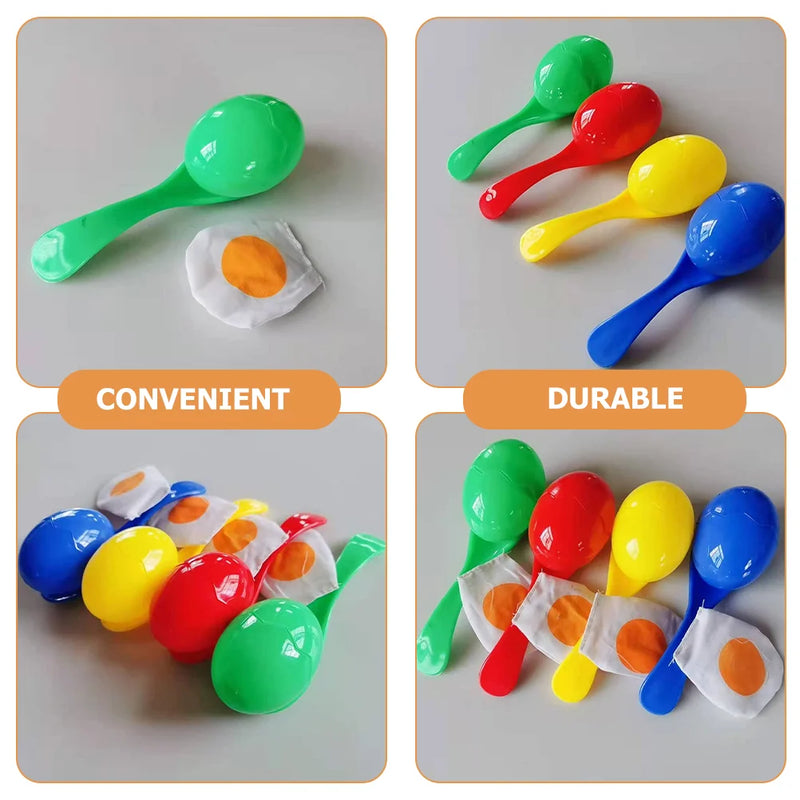 4 Pcs Spoon Egg Toy Children's Toys Outdoor Playset Party Games for Kids Spoons Birthday Balance and Race Plastic