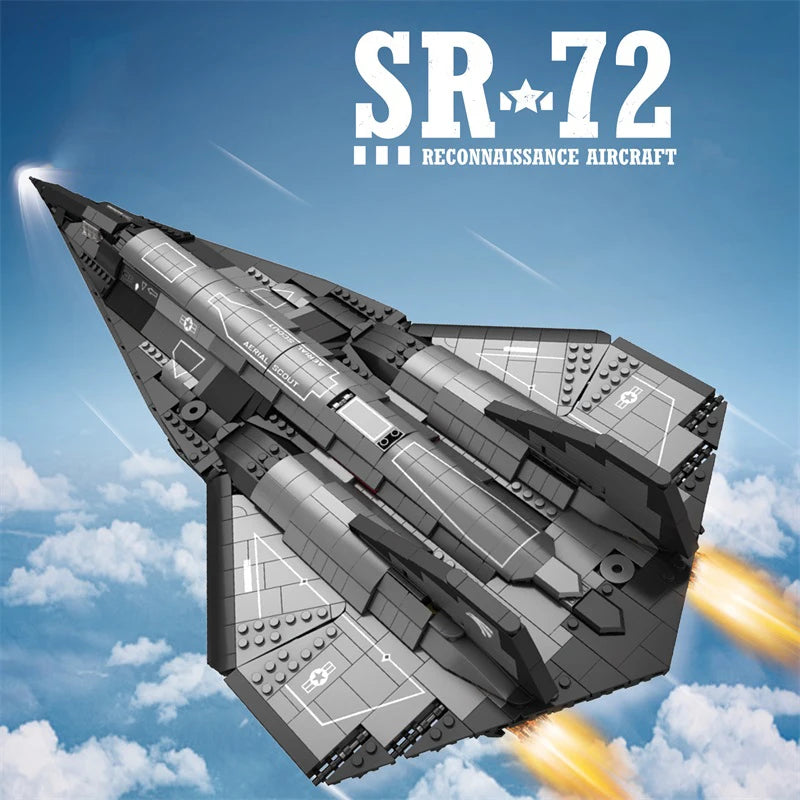 2071PCS SR-72 Supersonic Jet Fighter Building Blocks Air Force Reconnaissance Aircraft Model Bricks Desktop Display Kids DIY Toy