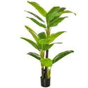 Homcom Artificial Banana Tree 150 cm with Pot and 18 Leaves for Home Decoration