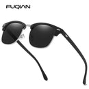 Klassische Halbrand Polarisierte Sonnenbrille Herren Damen Retro Nieten Kleine Sonnenbrille Männlich Beliebt Schwarz Blendschutz Reisebrille