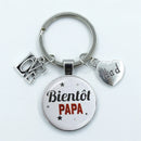 I Love Dad Keychain My Dad Is A Super Hero Pendant Glass Dome Cabochon Key Ring Father's Day Best Gift