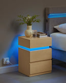 VASAGLE bedside table (1-St), with LED lighting, adjustable colors