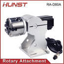 Hunst Rotary Attachment D80 Rotary Device with 3 Jaw Chuck, Can Choose DM5042 Driver for UV CO2 and Fiber Laser Marking Machine