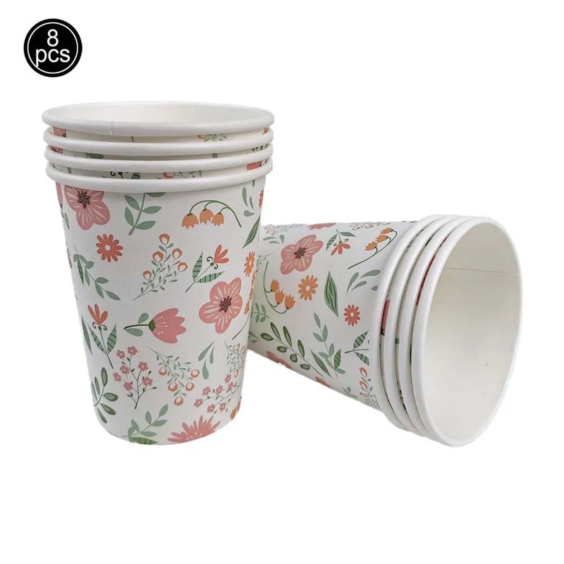 Easter Theme Disposable Tableware Cute Cartoon Rabbit Pattern Paper Plates Cups Napkins Kids Easter Party Decoration Supplies