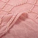 Inyahome Grob gestrickte Überwurfdecken für Couch und Bett, weiche, gemütliche Strickdecken mit Quaste, warme gewebte Landhausdecken, Rosa