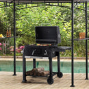 【Breeins】Charcoal Grill, Adjustable Charcoal Tray, Pull-out Ash Tray, Heavy Duty Barbecue Grill with Wheels