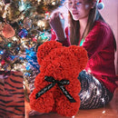 25cm Artificial Flowers Rose Bear Girlfriend Anniversary Christmas Valentine's Day Gift Birthday Present For Wedding Party