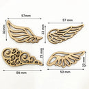 10Pcs Wooden Decor Angel Wings Hollow-Out Wood Chips Wing Patchs Diy Crafts Scrapbook Hand Made Decoration Accessories