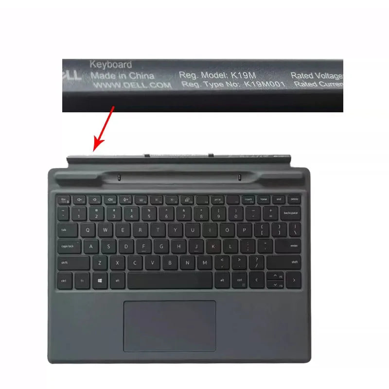 New US UK Keyboard for Dell Latitude 7320 Detachable Keyboard K19 Tablet Keyboard Base K19M-BK Original