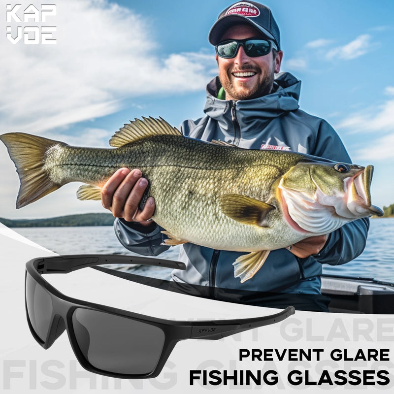 KAPVOE Polarized Fishing Glasses Men's Driving Shades Male Sun Glasses Camping Hiking Fishing Classic Sun Glasses UV400 Eyewear