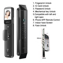 3D Face Recognition Smart Lock with Face Recognition Fingerprint APP Control HD Camera Video Doorbell