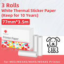Phomemo 110mm Adhesive Thermal Paper White Thermal Transparent Sticker Paper Photo Paper for M03AS/M04AS Mini Portable Printer