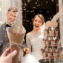 Wood/Kraft Paper Wedding Confetti Cone Tray Rustic Wedding Decoration Confetti Cones Stand DIY Holder Support Weding Supplies
