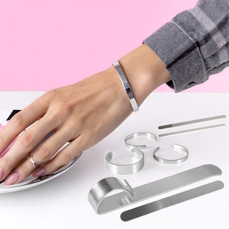 10pcs Stainless Steel Straight Cuff Bangle Blank Plain Rod Bracelet Diy Laser Engraving Bracelet Jewelry Charms Accessories