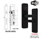 Wifi Smart Door Lock with Handle Keyless Entry Fingerprint Digital Lock Free App Remote Control Door 35-120mm